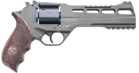 Chiappa Firearms CF340282 Rhino 60SAR SAO 357 Mag 6rd 6" Blued Cylinder OD Green Steel Barrel OD Green Cerakote Aluminum Frame with Walnut Grip