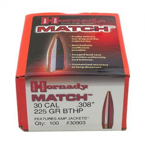 Hornady 30 Caliber 225 Grain BTHP MT Bullets