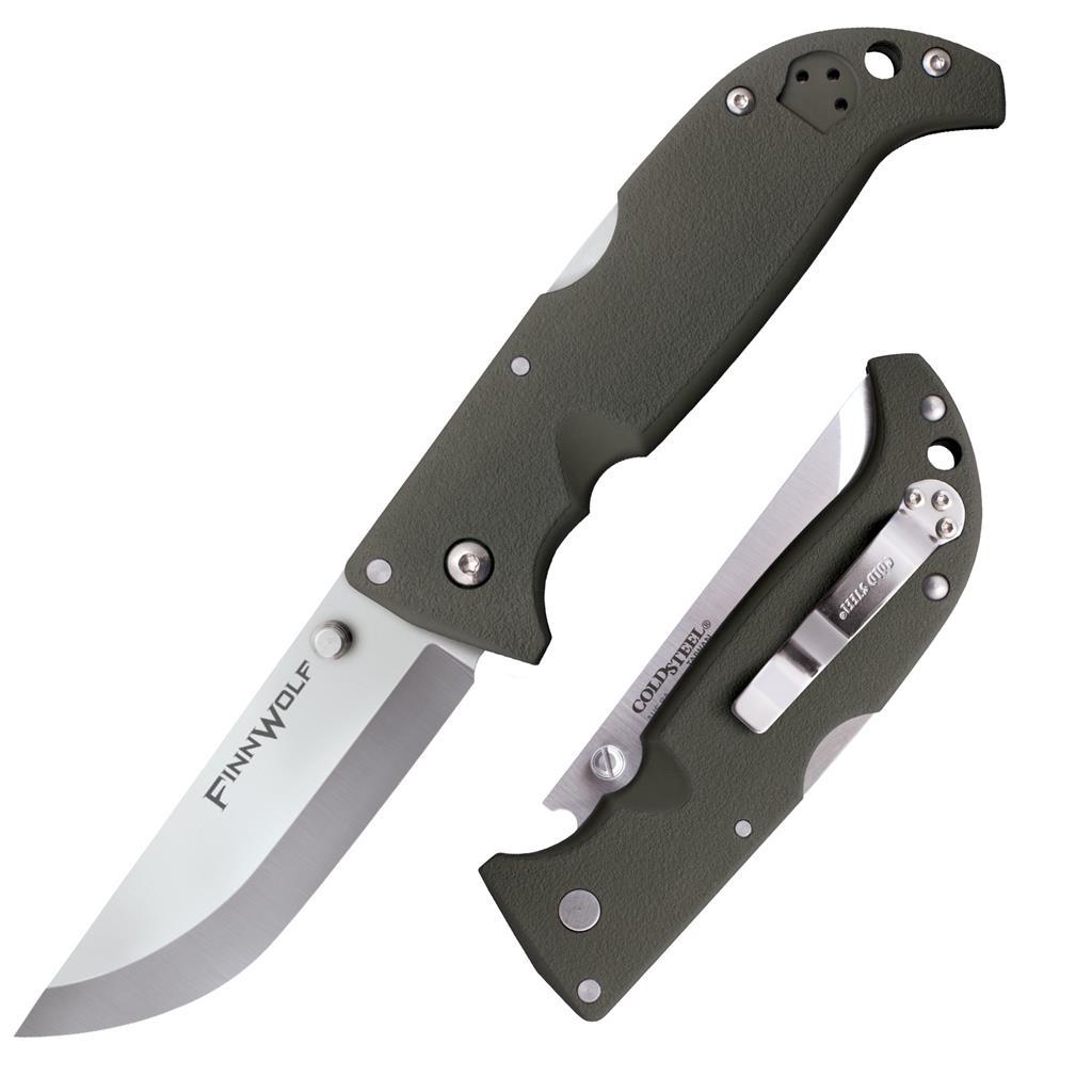 Cold Steel Finn Wolf OD Green Lockback Folder 3-1/2" Satin Blade