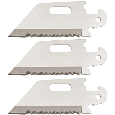 Cold Steel Click-N-Cut 3-Pack Serrated Utility Replacement Blades 2-1/2" Reverse Tanto