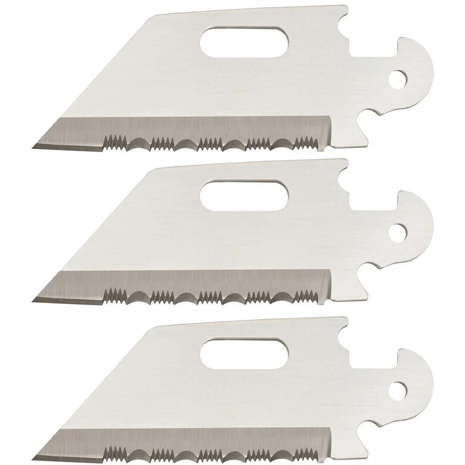 Cold Steel Click-N-Cut 3-Pack Serrated Utility Replacement Blades 2-1/2" Reverse Tanto