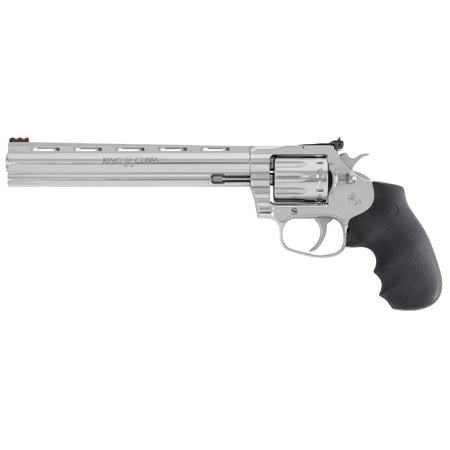 Colt Mfg KCOBRA22SP8RFO King Cobra Target 22 LR 10rd Shot 8" Stainless Vent Rib Barrel, Stainless Steel Cylinder & Frame, Black Hogue Overmolded Grip, Exposed Hammer