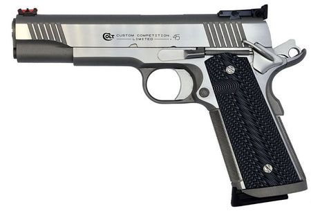 Colt Mfg O1070CS Custom Competition 45 ACP 8+1 5" Stainless National Match Barrel, Stainless Steel Serrated Slide & Frame w/Beavertail, Black G10 Grip, Ambidextrous