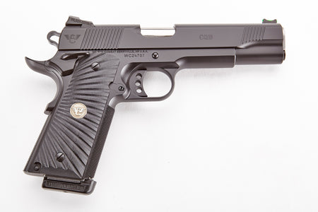 Wilson Combat CQBFS45A CQB Full Size Frame 45 ACP 8+1 5" Match Grade Barrel, Black Serrated Carbon Steel Slide, Black Armor-Tuff Carbon Steel Frame w/Beavertail, Black G10 Starburst Grip
