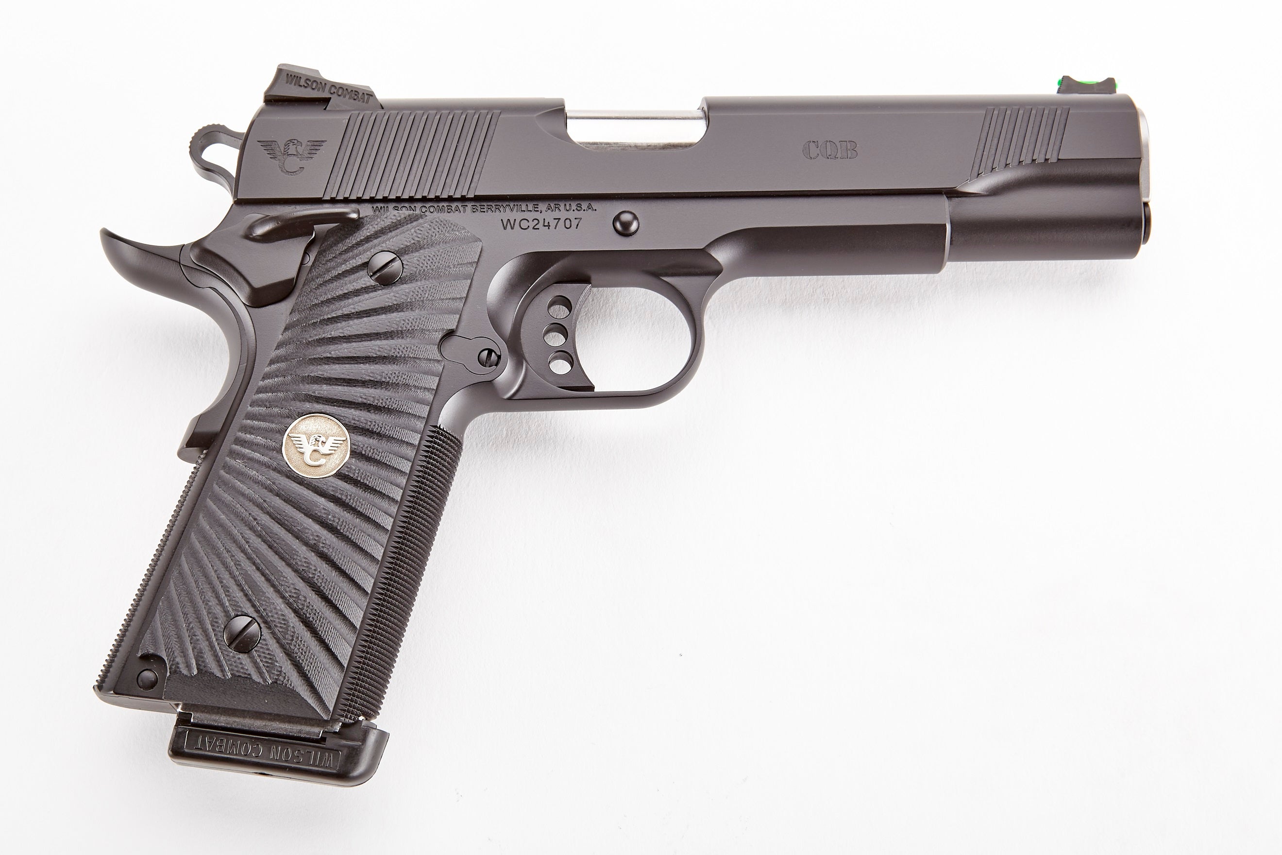 Wilson Combat CQBFS9A CQB Full Size Frame 9mm Luger 10+1 5" Match Grade Barrel, Black Serrated Carbon Steel Slide, Black Armor-Tuff Carbon Steel Frame w/Beavertail, Black G10 Starburst Grip