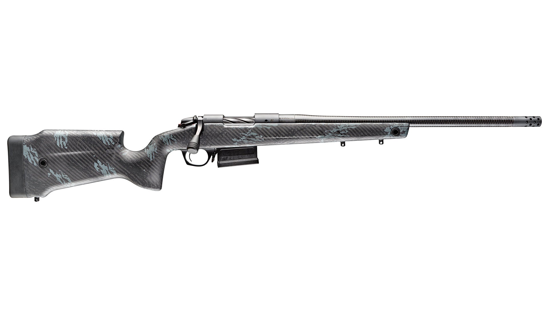Bergara Rifles B14S7515CF B-14 Crest CF 25 Creedmoor 5+1 20" Carbon Fiber Threaded Barrel, Sniper Gray Cerakote Steel Drilled & Tapped Receiver, Fixed Carbon Fiber w/Black & Gray Sponge Accents Stock,