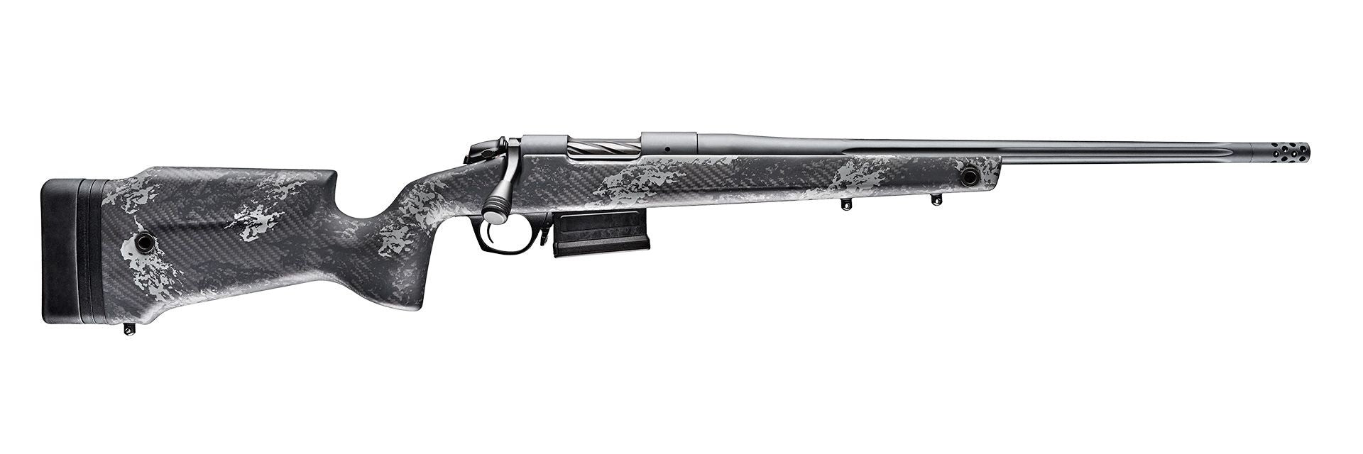 Bergara Rifles B14S7514 B-14 Crest 22 Creedmoor 5+1 20" Sniper Gray Cerakote Fluted Threaded Barrel & Steel Drilled & Tapped Receiver, Fixed Carbon Fiber w/Black & Gray Sponge Accents Stock, Right Han