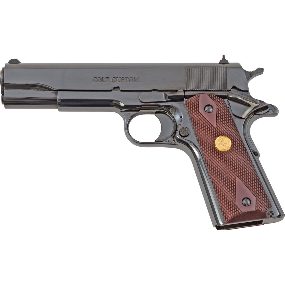 Colt Mfg O1911C38RB Government 38 Super 9+1 5" National Match Barrel, Blued Carbon Steel Serrated Slide, Blued Carbon Steel Frame w/Beavertail