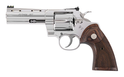 Colt Mfg PYTHONSP6WFTG Python Target 357 Mag 38 Special 6 Shot 6" Stainless Recessed Target Vent Rib Barrel, Cylinder & Frame, Walnut w/Medallion Grip, Exposed Hammer