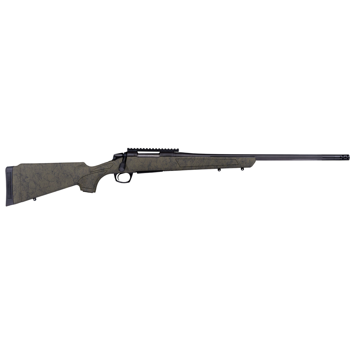 CVA CR3980G Cascade XT 22 Creedmoor 4+1 Graphite Black Cerakote Fluted Threaded Barrel, Graphite Black Cerakote Receiver w/Picatinny Rail, OD Green w/Black Webbing Adjustable Synthetic Stock