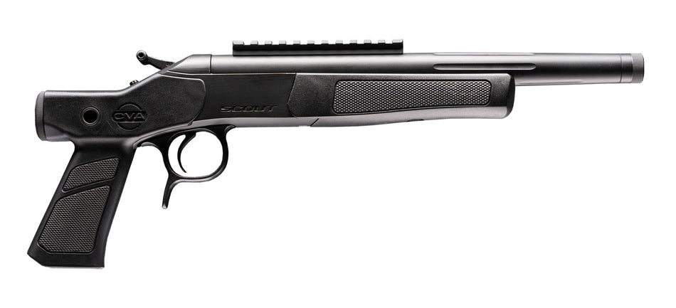 CVA CP804 Scout XP 350 Legend 1rd 11.50" Matte Stainless Steel Fluted Threaded Barrel, Picatinny Rail, Graphite Black XP Pistol Grip