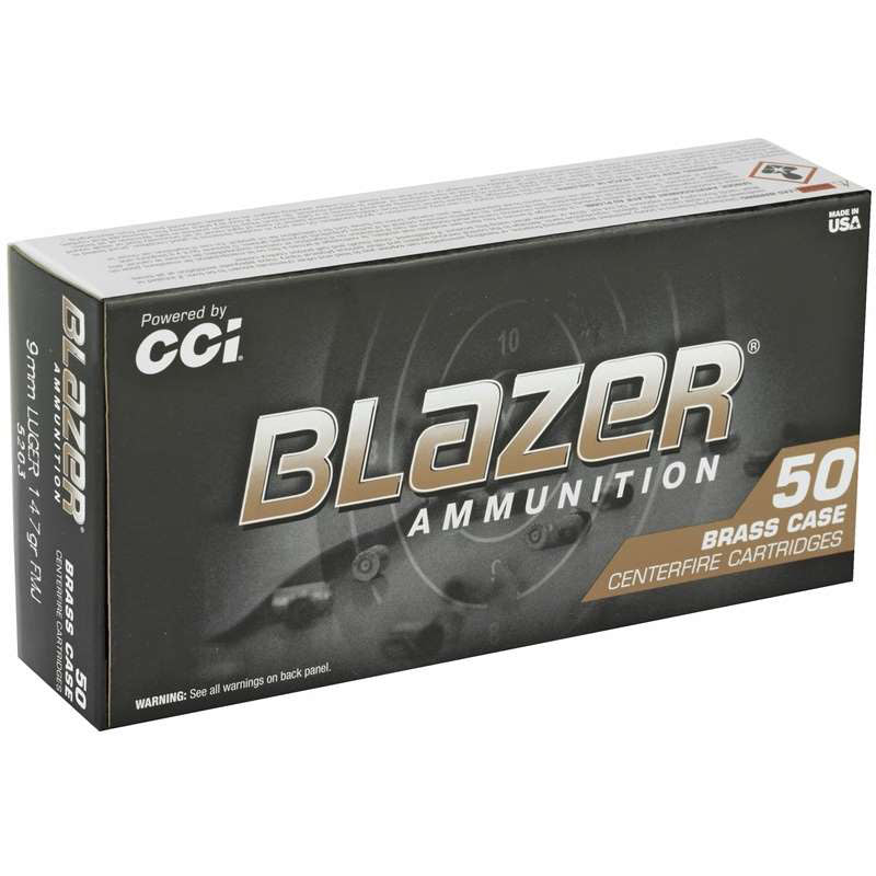 CCI Blazer Brass Pistol Ammo 9mm 147 gr. FMJ