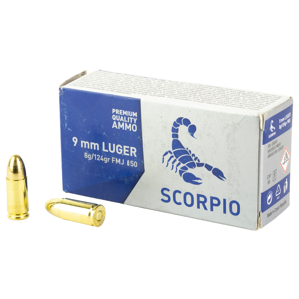 STV Technology Scorpio Ammo 9mm Luger 124 Grain Full Metal Jacket(FMJ)
