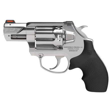 Diamondback DB0700S701 SDR 357 Mag 6rd 2" Polished Stainless Steel Target Crown Barrel, Polished Stainless Steel Cylinder, Stainless Steel Frame, Black Rubber Grip