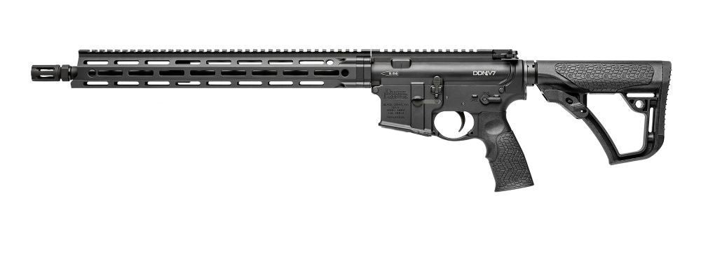 Daniel Defense 0212802081067 DDM4 V7 *CO Compliant 5.56 NATO 16" Black Anodized Aluminum Receiver w/Picatinny Rail, M-LOK Handguard, Black Polymer Stock