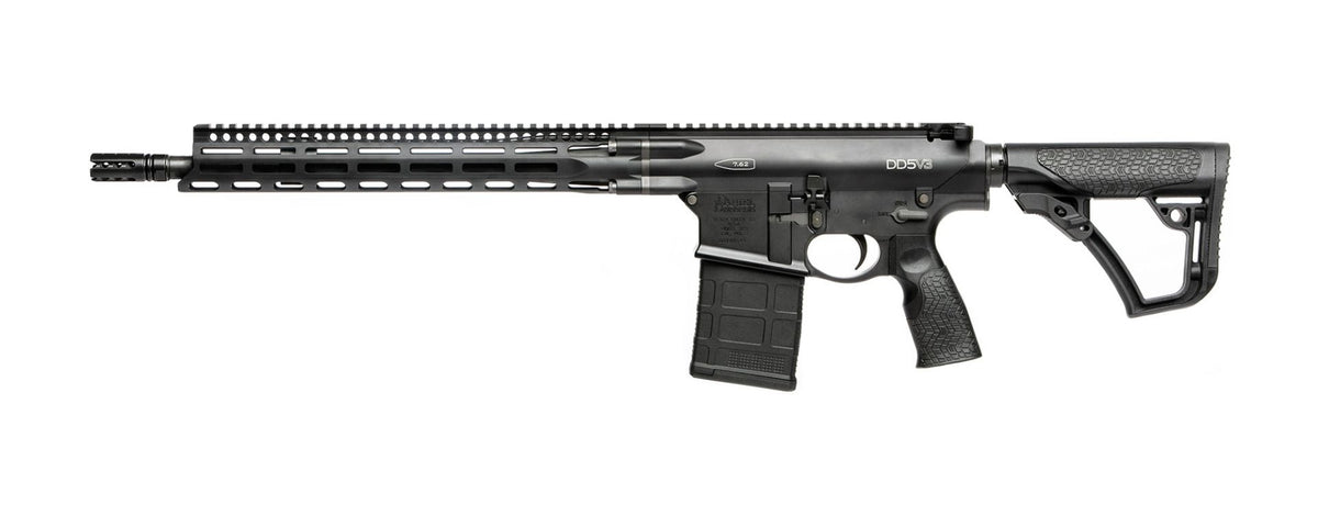 Daniel Defense 0215707258047 DD5 V3 7.62x51mm NATO 16" 20+1 Black Hard Coat Anodized Black Phosphate 6 Position w/SoftTouch Overmolding Stock Black Polymer Grip