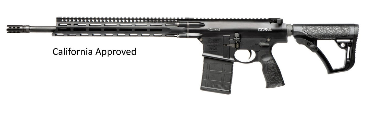 Daniel Defense 0215813210055 DD5 V4 *CA Compliant 7.62x51mm NATO 18" 10+1 Black Hard Coat Anodized Black Phosphate 6 Position w/SoftTouch Overmolding Stock Black Polymer Grip