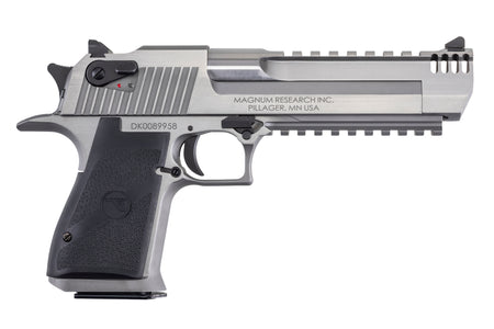 Magnum Research DE357SRMB Desert Eagle Mark XIX 357 Mag 9+1 6" Stainless Steel Barrel, Stainless Steel Serrated Slide, Stainless Steel Frame w/Beavertail & Picatinny Rail, Weaver Top Mount