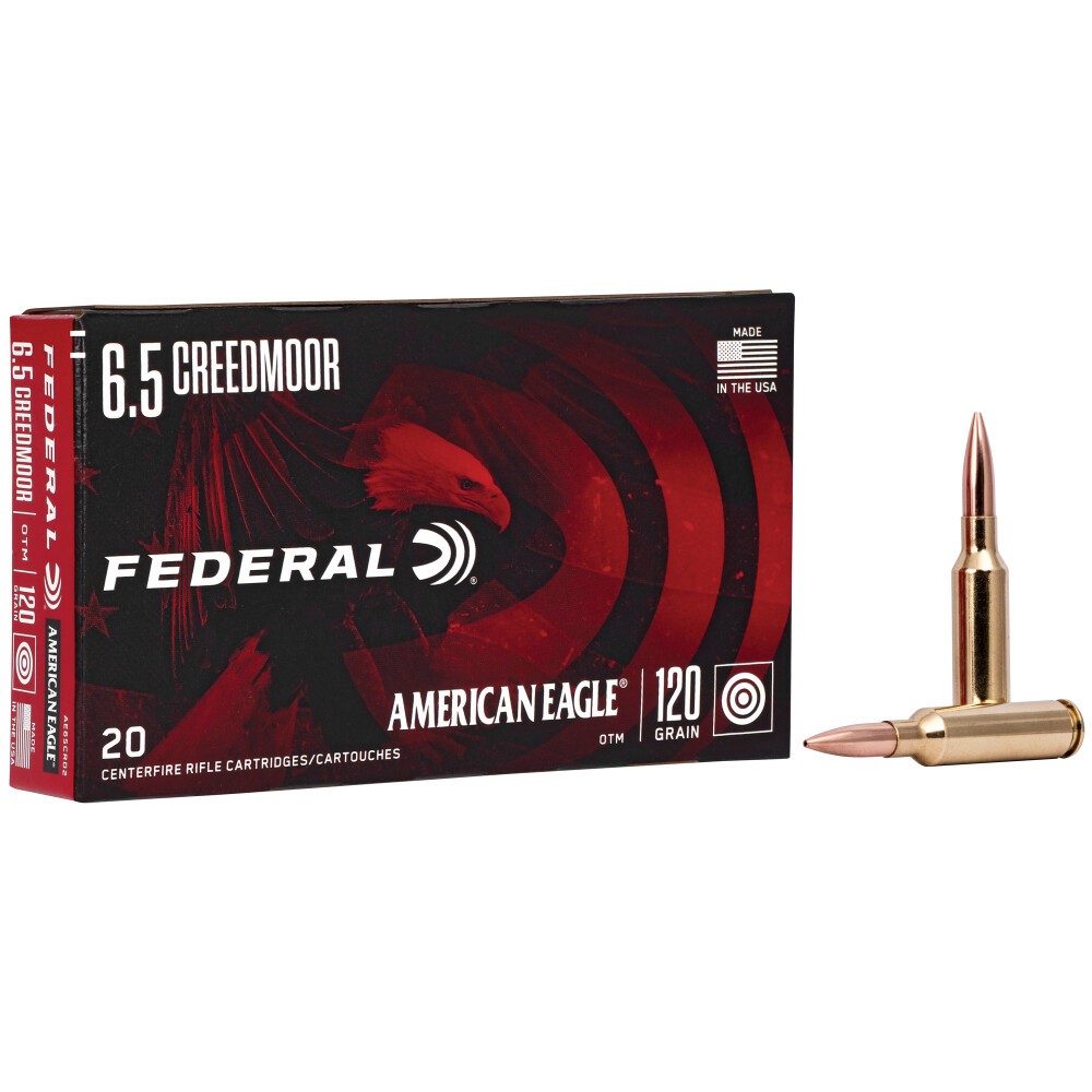 Federal 6.5mm Creedmoor American Eagle 120 grain Open Tip Match ammunition