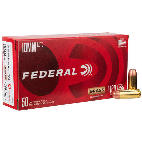 Federal 10mm Auto Champion Training 180 grain Full Metal Jacket ammunition