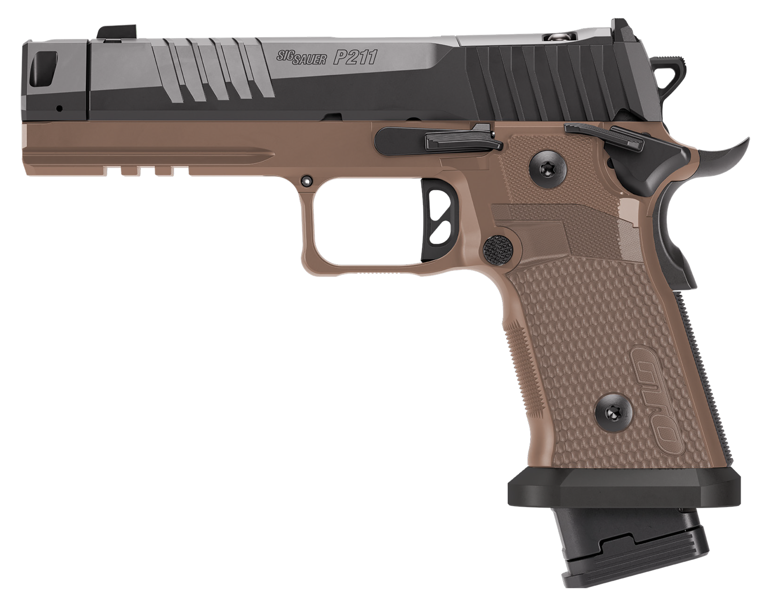 Sig Sauer P211 GTO Combat Tan and Black with Mach3D Compensator