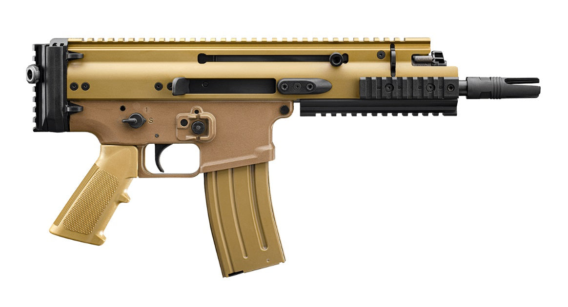 FN 38101241 SCAR 15P 5.56x45mm 30+1 7.50" Chrome Lined Steel Barrel, Flat Dark Earth Anodized Aluminum Picatinny Rail Receiver, FDE Polymer Grip, Ambidextrous