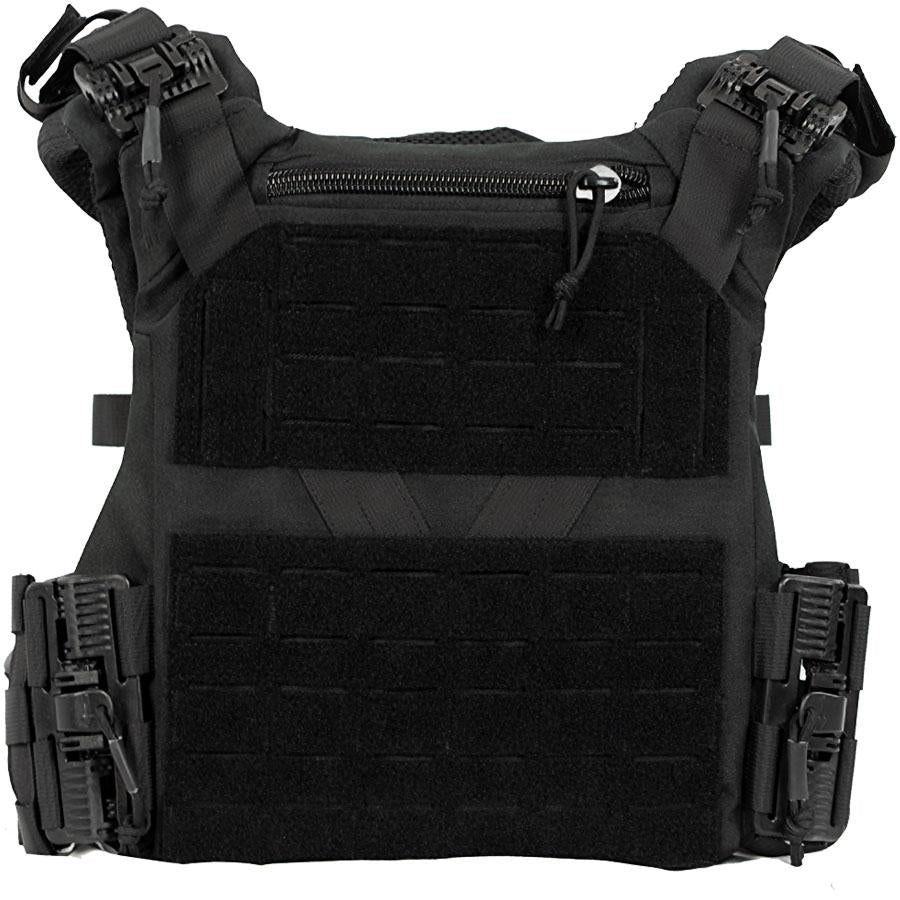 MKS Shelter Tactical Plate Carrier Black - Quick-Release MOLLE Design