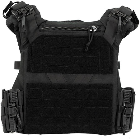 MKS Shelter Tactical Plate Carrier Black - Quick-Release MOLLE Design