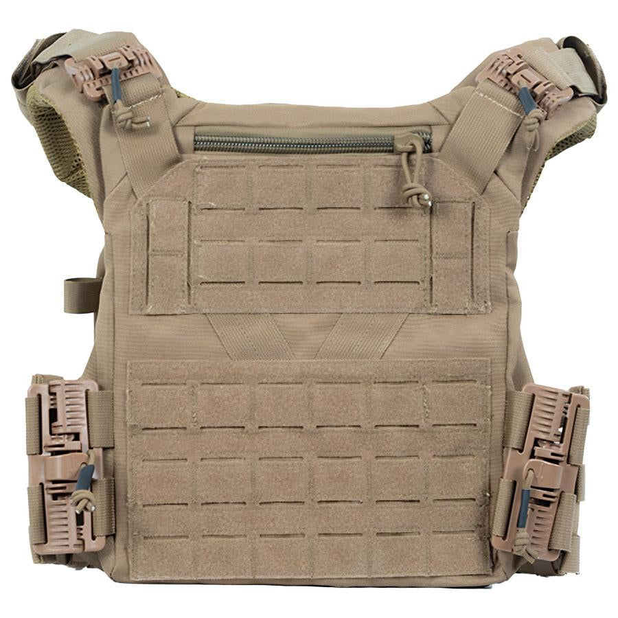 MKS Shelter Tactical Plate Carrier Tan - Quick-Release MOLLE Design