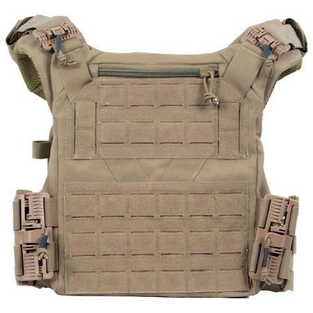 MKS Shelter Tactical Plate Carrier Tan - Quick-Release MOLLE Design