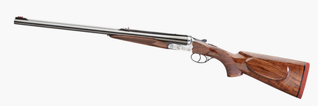 Rizzini USA 7001500 Rhino Express 500 Nitro Express 2rd 26" Gloss Blued 26" Chrome-Lined Barrel Coin Anodized Silver Engraved Steel Oiled Turkish Walnut Ambidextrous Hand