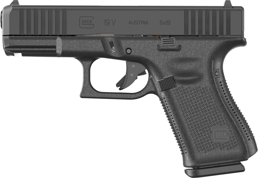 Glock UV1950201 G19 V Compact 9mm Luger 15+1 4.02" Black Barrel & Steel Serrated Slide, Black Polymer Frame w/Accessory Rail, Interchangeable Backstrap