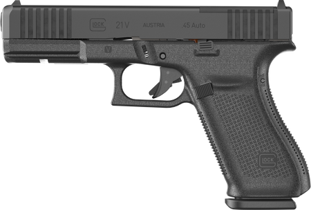 Glock UV2150201MOS G21 V MOS Full Size 45 ACP 10+1 4.61" Black GMB Barrel, Black nDLC Steel Optic Ready/Serrated Slide, Black Polymer Frame w/Accessory Rail, Textured Polymer Grip, Ambidextrous