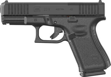 Glock PV2350203MOS G23 V MOS 40 S&W 13+1 4.02" Black GMB Barrel, Black nDLC Steel Optic Ready/Serrated Slide, Black Polymer Frame w/Accessory Rail, Interchangeable Backstrap Grip, Ambidextrous