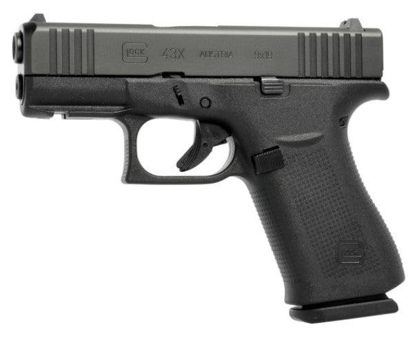 Glock UX4350201FR G43X Sub-Compact Frame 9mm Luger 10+1 3.41" Black GMB Barrel, Black nDLC Front Rail/Serrated Steel Slide, Black Polymer Frame w/Beavertail, Black Textured Grip, Ambidextrous