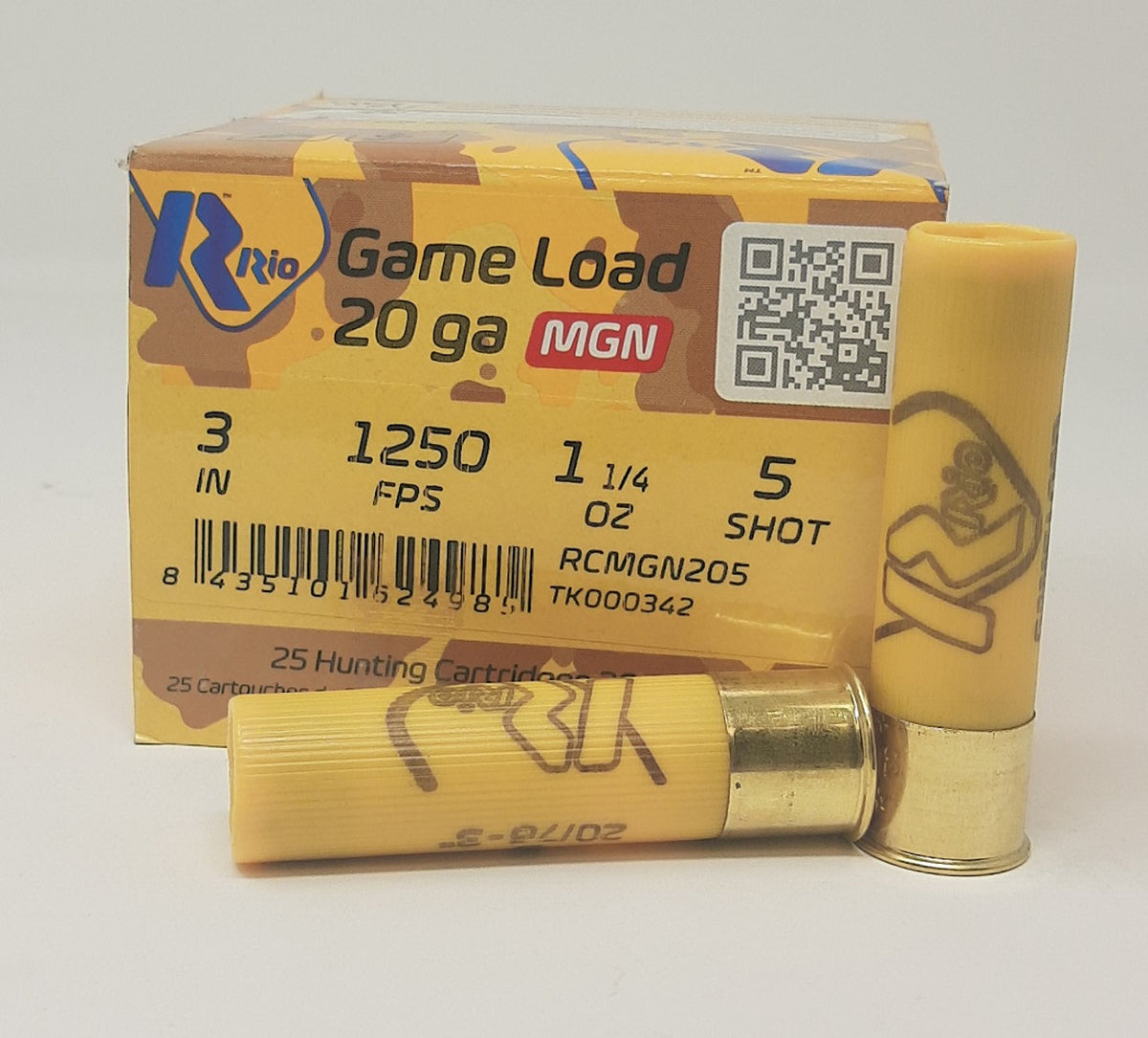Rio Ammunition 20 Gauge RC205MGN Game Load 3" 1-1/4oz 5 Shot