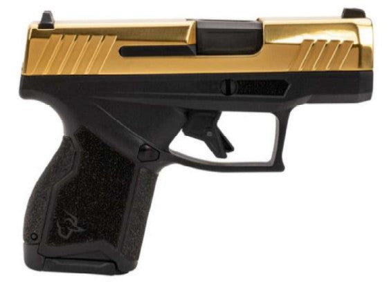 Taurus 1-GX4M931-10G GX4 Micro-Compact Frame 9mm Luger 10+1 3.06" Satin Black DLC Stainless Steel Barrel, Gold PVD Serrated Alloy Steel Slide, Matte Black Stainless Steel Frame, Textured Grip