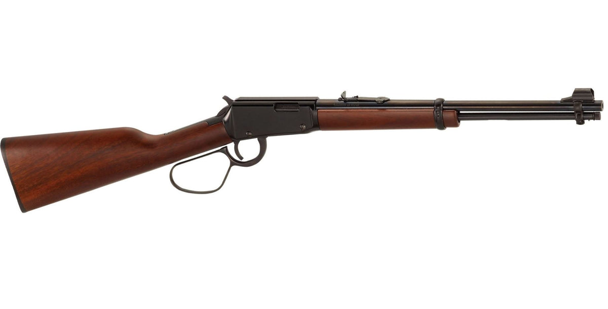 Henry H001R22M Classic Carbine 22 WMR 10+1 16.50" Blued Round Barrel, Black Aluminum Grooved Receiver, American Walnut Straight Grip Stock