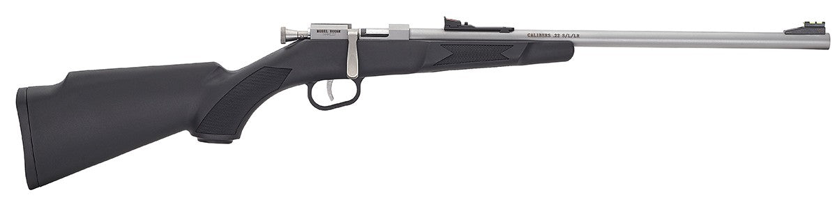 Henry H005R Mini Bolt Youth 22 S/L/LR 1rd 16.25" Matte Stainless Steel Barrel, Matte Drilled & Tapped Stainless Steel Receiver, Black Fixed w/Pistol Grip Synthetic Stock, Right Hand