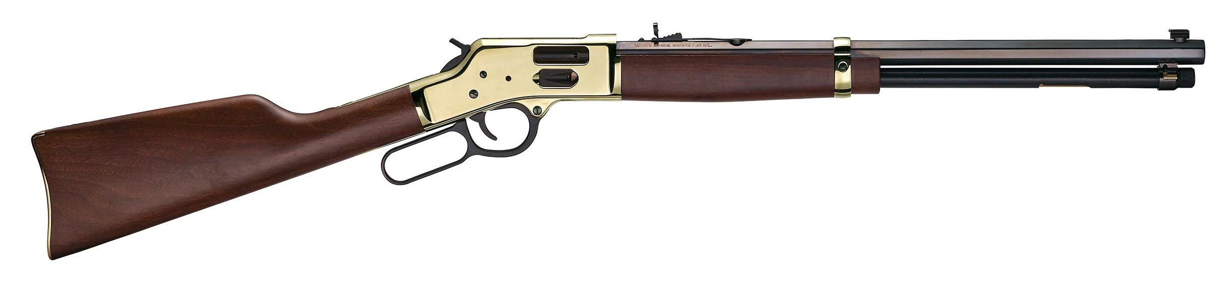 Henry H006GM Side Gate 357 Mag/38 Special 10+1 20" Blued Octagon Barrel, Polished Brass Rec, American Walnut Stock, Adj. Sight