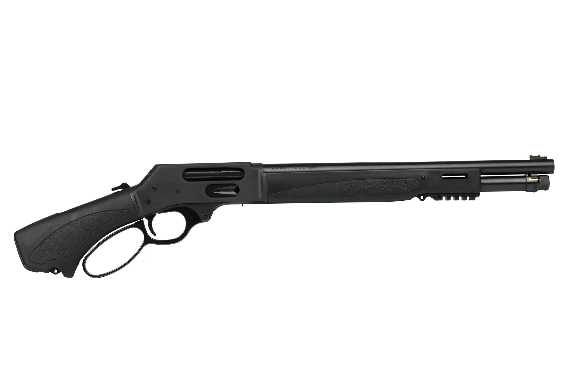 Henry H018XAH410 Axe 5+1 15.14" 410 Bore Blued Steel Barrel, Blued Drilled & Tapped Steel Receiver, Black Fixed Synthetic Stock
