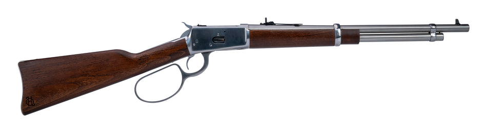 Heritage Mfg H92044189 92 Ranch Hand 44 Mag 8rd 18" Stainless Polished Barrel, Stainless Polished Receiver, Fixed Hardwood Stock