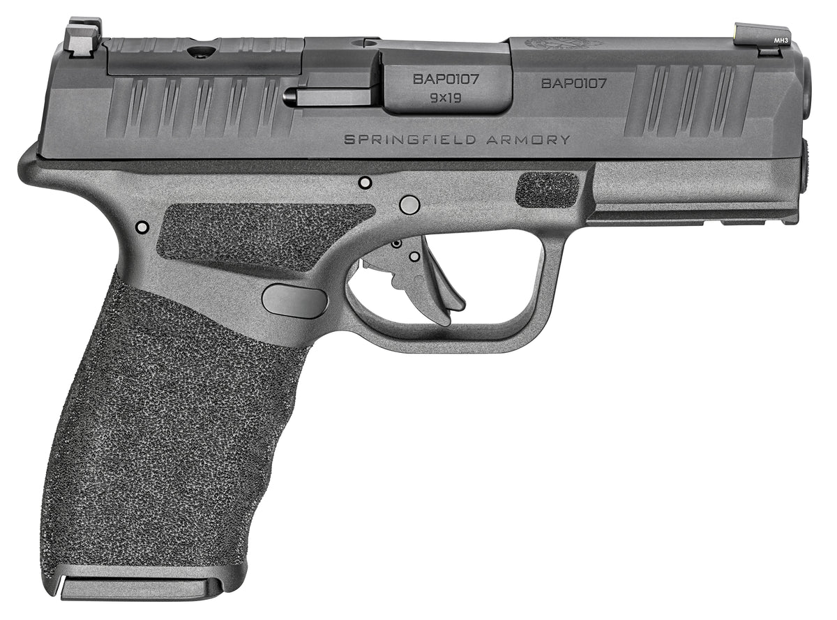 Springfield Armory HCP9379BOSPLC Hellcat Pro OSP Compact 9mm Luger 10+1 3.70" Black Melonite Steel Barrel & Optic Ready/Serrated Slide, Black Polymer Frame w/Picatinny Rail, Textured Grip