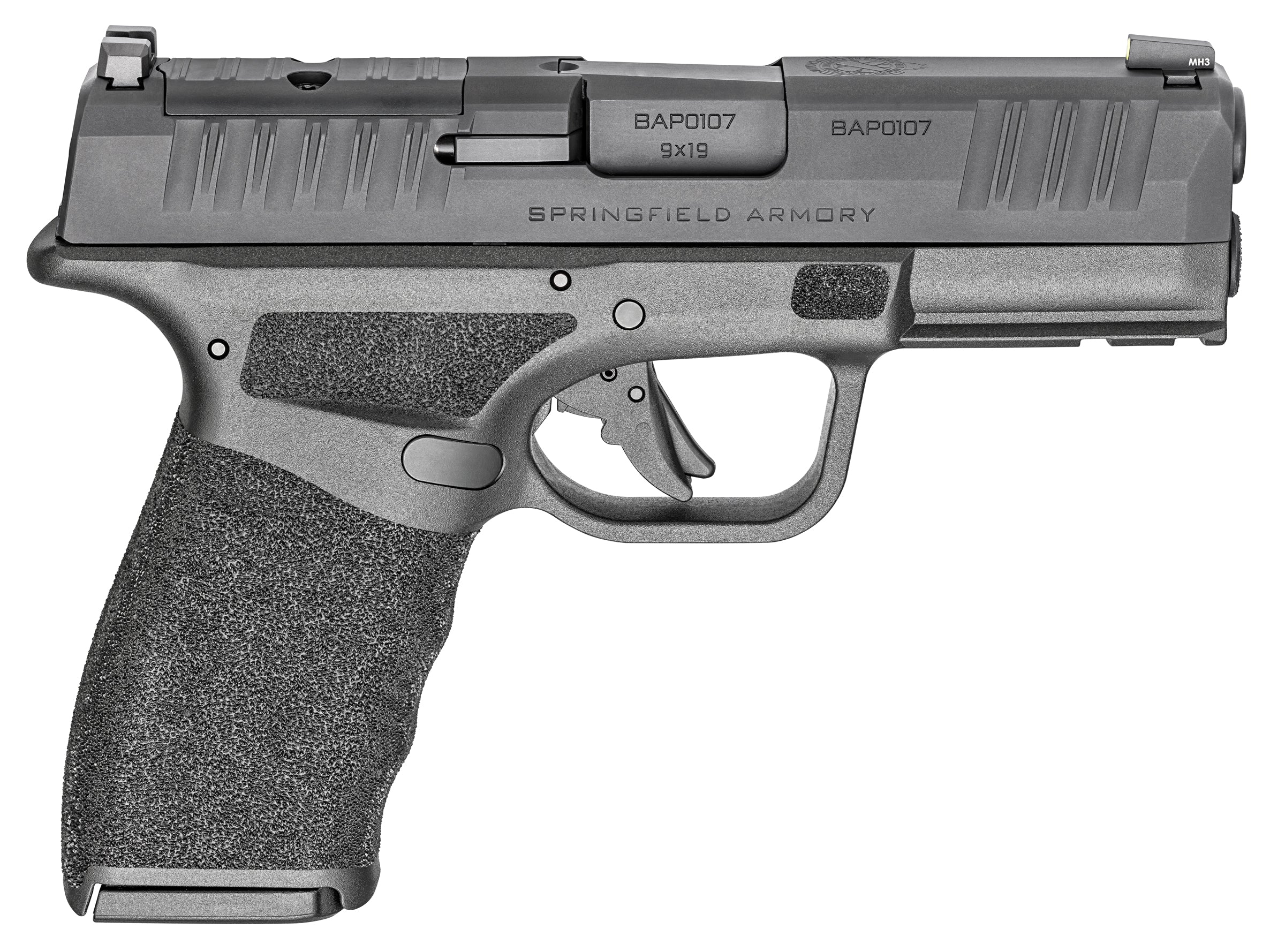 Springfield Armory HCP9379BOSPLC Hellcat Pro OSP Compact 9mm Luger 10+1 3.70" Black Melonite Steel Barrel & Optic Ready/Serrated Slide, Black Polymer Frame w/Picatinny Rail, Textured Grip
