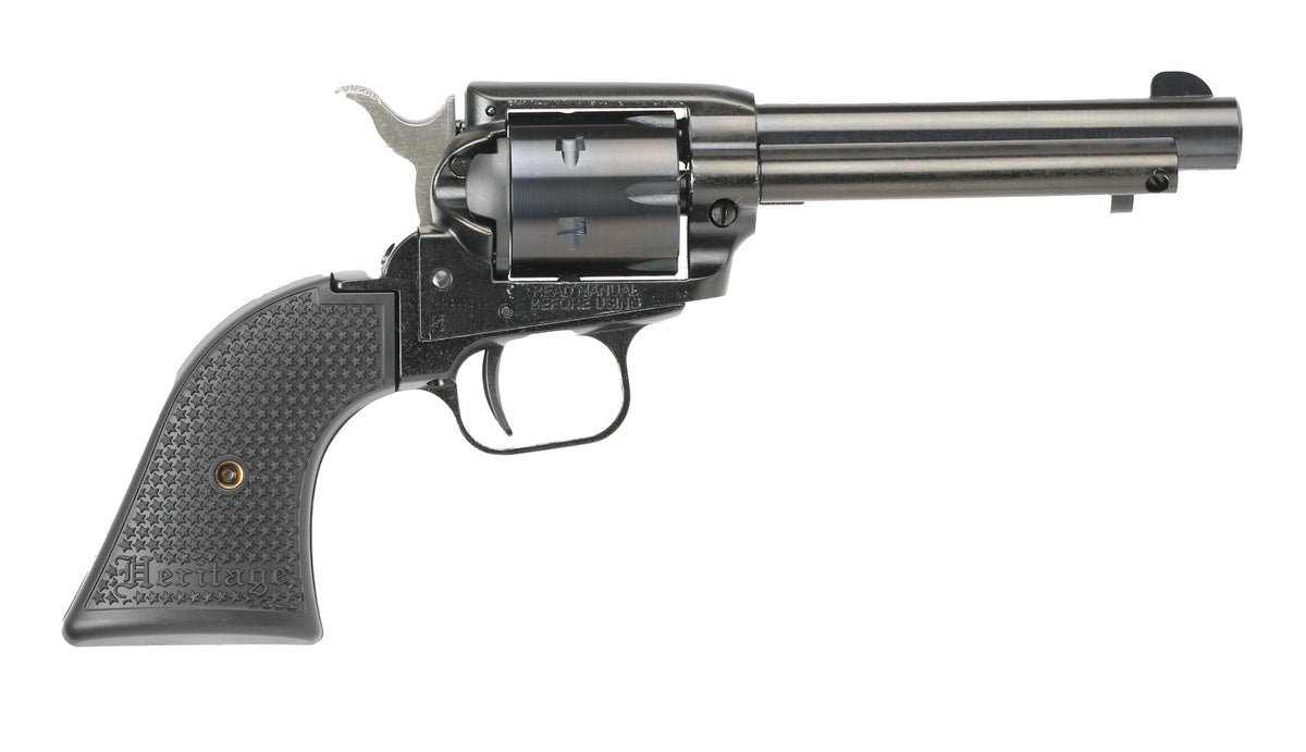 Heritage Mfg RR22B4PG Rough Rider 22 LR 6 Shot, 4.75" Black Steel Barrel, Black Cerakote Zinc Alloy Frame, Black Cerakote Cylinder, Black Polymer Grip, Hammer/Thumb Safety, Exposed Hammer