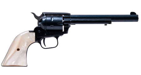 Heritage Mfg RR22MB6PRL Rough Rider 22 LR 22 WMR 6 Shot 6.50" Black Barrel, Cylinder & Frame, Altamont White Pearl Grips