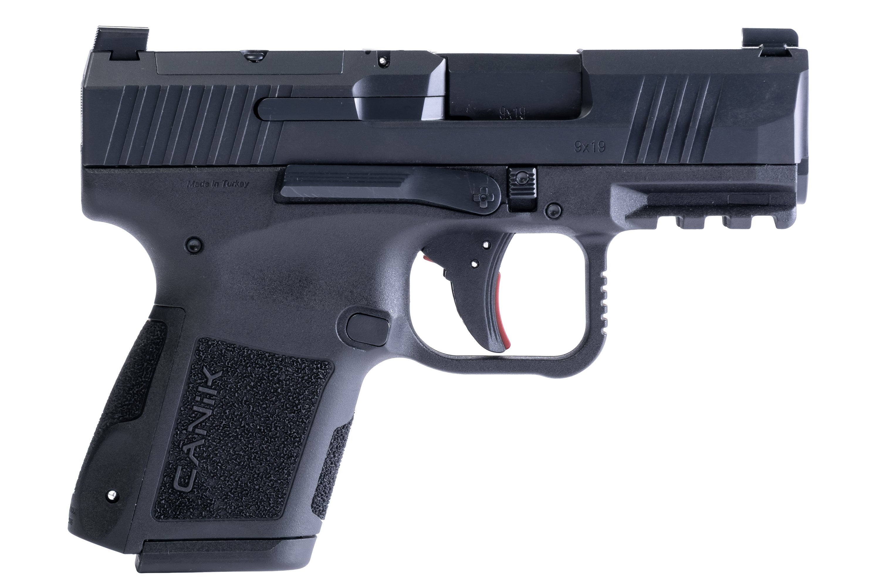 Canik HG7620N Mete MC9 9mm Luger 12+1/15+1 3.18" Black Steel Barrel, Matte Black Tenifer Cerakote Optic Ready/Serrated Slide, Black Polymer Frame w/Picatinny Rail, Black Polymer Grips