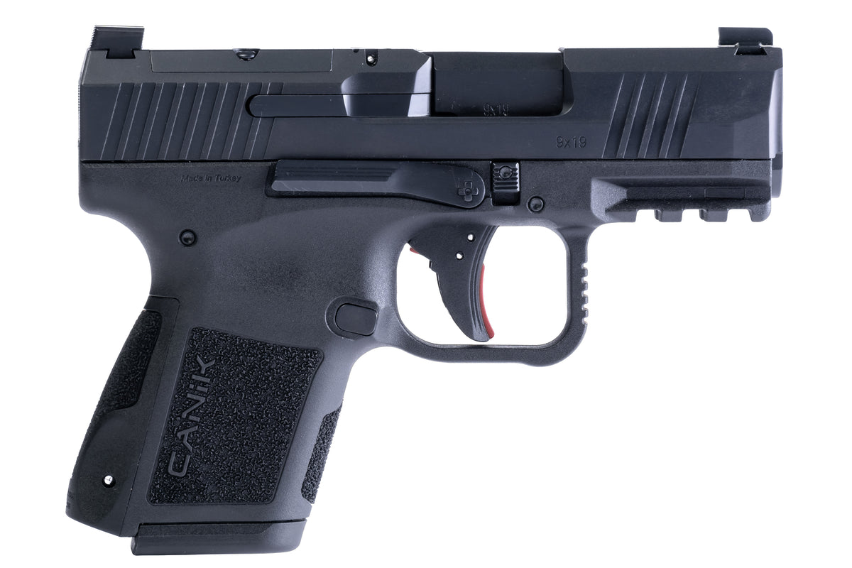 Canik HG7651N Mete MC9 9mm Luger 10+1 3.18" Black Steel Barrel, Tennifer w/Black Cerakote Optic Ready/Serrated Slide, Black Polymer Frame w/Picatinny Rail, Black Polymer Grips