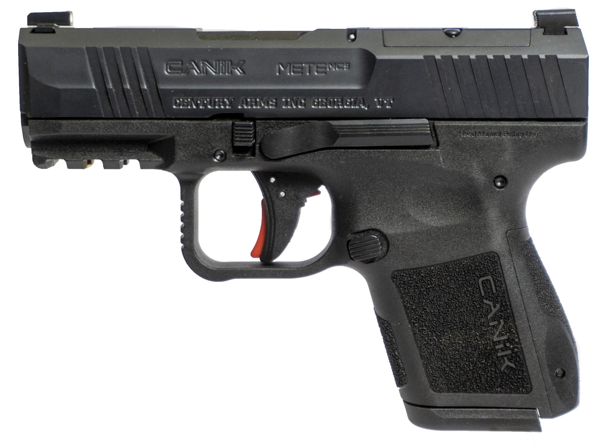 Canik HG7651CAN Mete MC9 *CA Compliant Micro-Compact Frame 9mm Luger 10+1 3.18" Steel Barrel, Black Cerakote Optic Ready/Serrated Steel Slide, Black Polymer Frame w/Picatinny Rail, Textured Grip