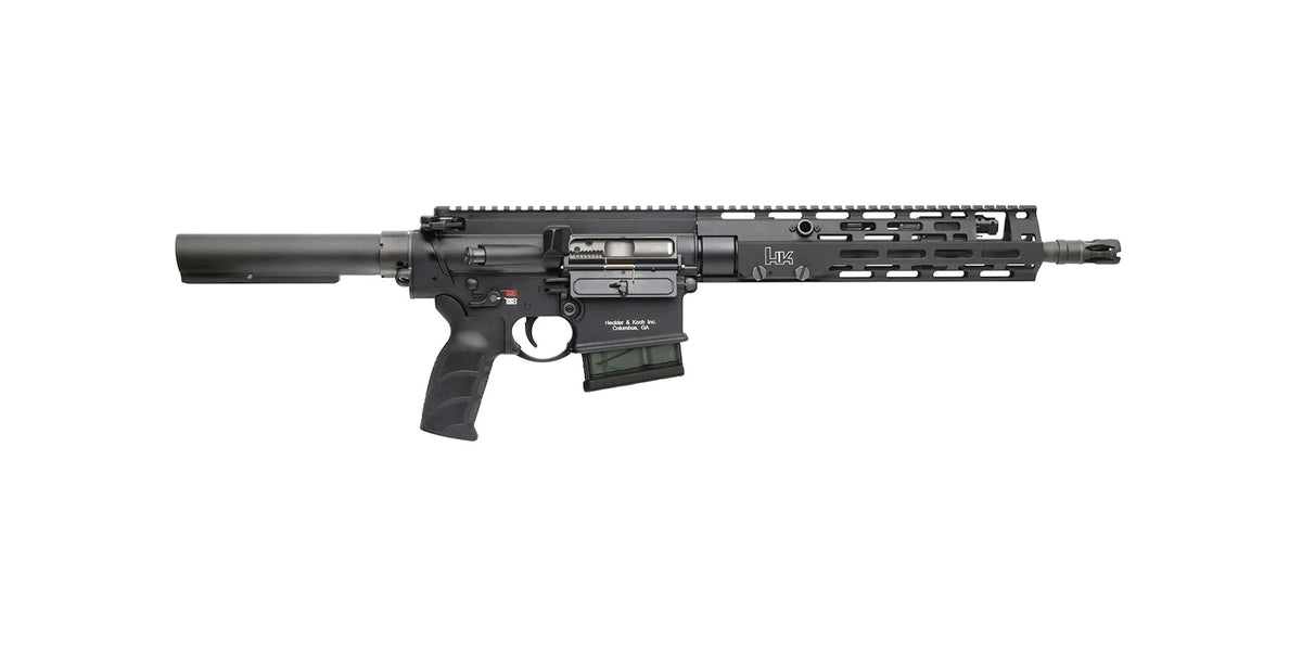 HK 81001053 MR762 A4 7.62x51mm 10+1 13" Threaded Barrel, M-LOK Handguard, Black Receiver w/Picatinny Rail, Black Pistol Tube, Black Ergonomic Grip